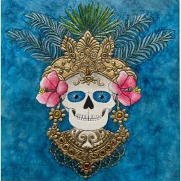 Peinture POLYNESIEN par Geiry | Tableau Art Singulier Bois Portraits