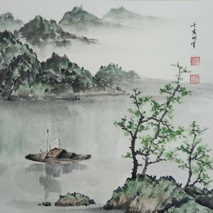Peinture Lowering the sails par Du Mingxuan | Tableau Figuratif Aquarelle Paysages