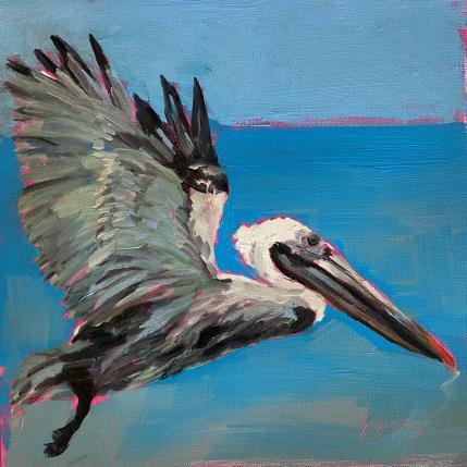 Peinture LE PELICAN par Morales Géraldine | Tableau Figuratif Acrylique, Huile Animaux