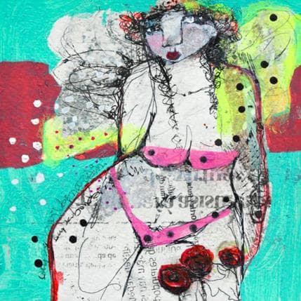 Peinture Negra flor par Boix Bernardini Empar | Tableau Art Singulier Acrylique Scènes de vie