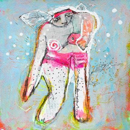 Peinture Artista girl par Boix Bernardini Empar | Tableau Art Singulier Acrylique Scènes de vie