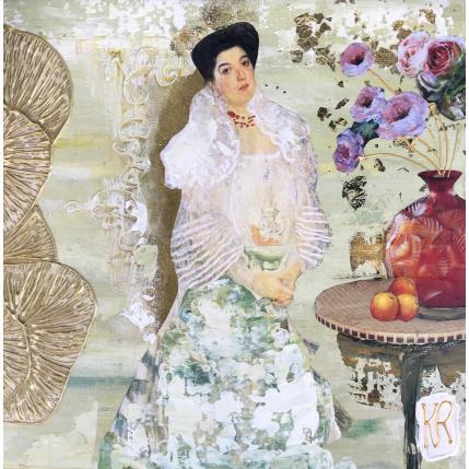 Peinture Les roses de Loula par Romanelli Karine | Tableau Figuratif Acrylique, Collage Scènes de vie