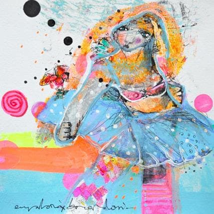 Peinture Tough girl par Boix Bernardini Empar | Tableau Art Singulier Acrylique Scènes de vie