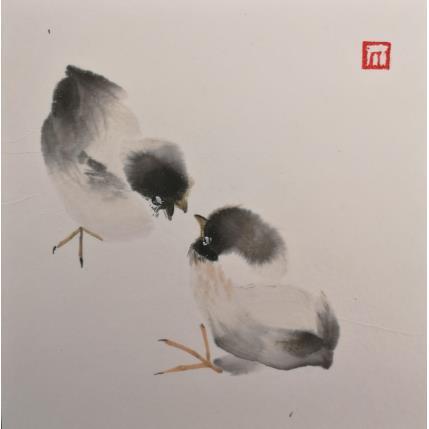Peinture Les chicks c'est chic 1 par De Giorgi Mauro | Tableau Art Singulier Animaux, Noir & blanc