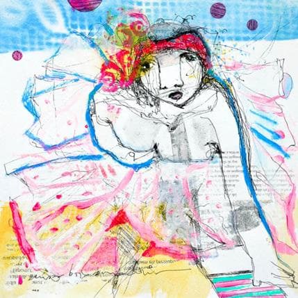 Peinture Saltimbanqui par Boix Bernardini Empar | Tableau Art Singulier Acrylique Scènes de vie