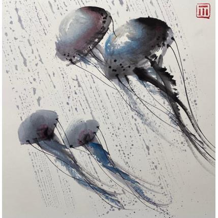Peinture Jelly fish dance1 par De Giorgi Mauro | Tableau Art Singulier Animaux