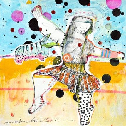 Peinture Raining with you par Boix Bernardini Empar | Tableau Art Singulier Acrylique Scènes de vie