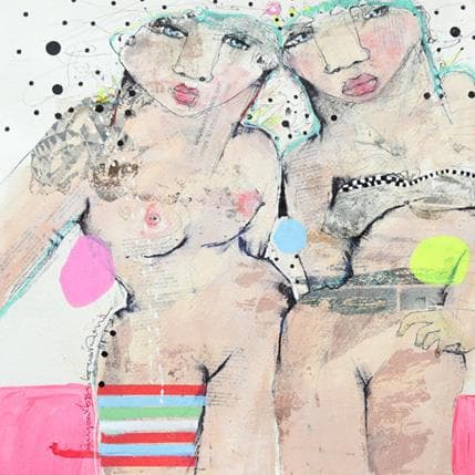 Peinture Be there please par Boix Bernardini Empar | Tableau Art Singulier Acrylique Scènes de vie