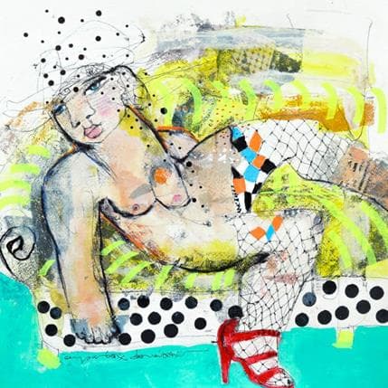 Peinture Here i am par Boix Bernardini Empar | Tableau Art Singulier Acrylique Scènes de vie