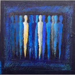 Peinture Ostia antica  par Rocco Sophie | Tableau Abstrait Acrylique, Collage, Huile, Sable Minimaliste