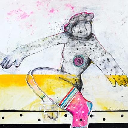 Peinture Rayuela par Boix Bernardini Empar | Tableau Art Singulier Acrylique Scènes de vie