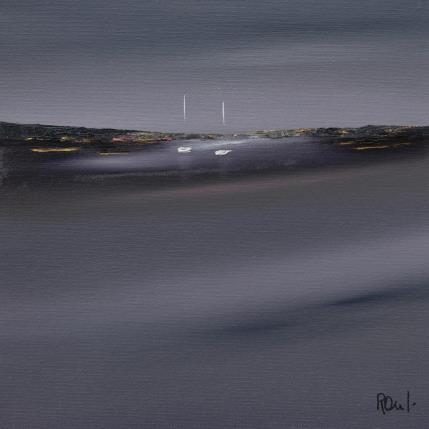 Gemälde Reflets du soir 42 von Roussel Marie-Ange et Fanny | Gemälde Figurativ Öl Marine, Pop-Ikonen