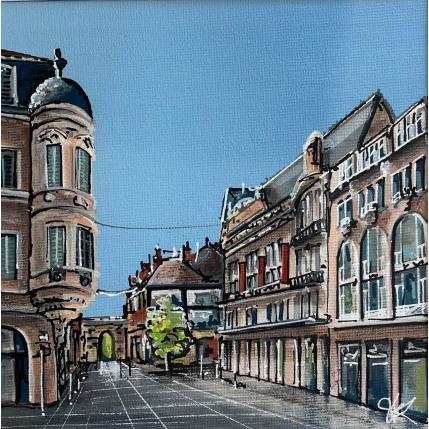 Painting La rue de la Liberté et la porte Guillaume. Dijon  by Touras Sophie-Kim  | Painting Figurative Landscapes, Pop icons, Urban
