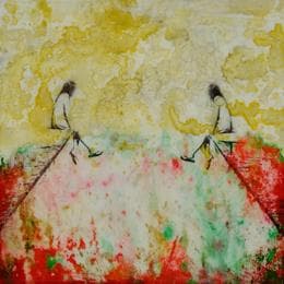 Peinture Unas amigas par Bofill Laura | Tableau Figuratif Acrylique Scènes de vie