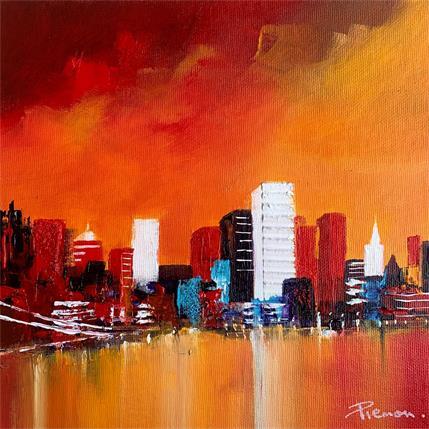 Peinture City par Pienon Cyril | Tableau Figuratif Acrylique Marine, Paysages, Urbain