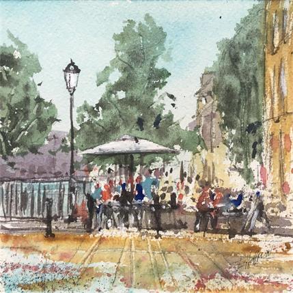 Painting Troyes n°110 Quai des Comtes de Champagne by Hoffmann Elisabeth | Painting Figurative Watercolor Landscapes, Urban