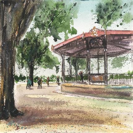 Peinture Troyes n°125 Le kiosque par Hoffmann Elisabeth | Tableau Figuratif Aquarelle Urbain