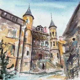Painting Troyes 135 Musée de Vauluisant by Hoffmann Elisabeth | Painting Figurative Watercolor Urban