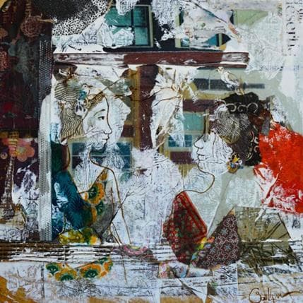 Peinture Que voit son cœur par Sablyne | Tableau Art Singulier Acrylique Portraits