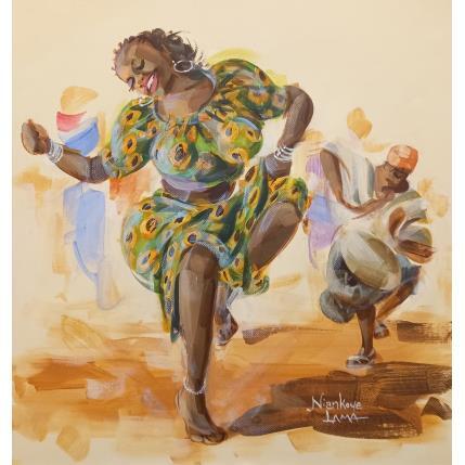 Pintura La danseuse au djembé por Lama Niankoye | Pintura Figurative Acrylic Life style