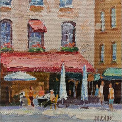 Peinture Café du Soleil par Arkady | Tableau Figuratif Huile Urbain