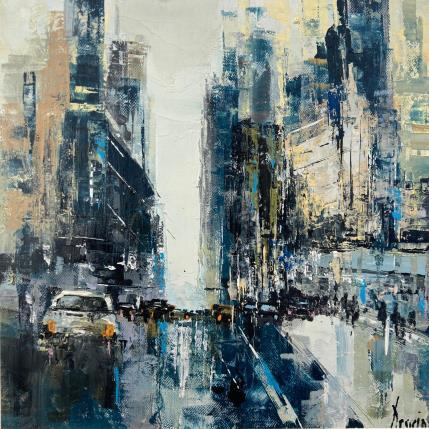 Peinture traffic in the city par Dessein Pierre | Tableau Abstrait Huile