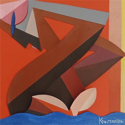 Peinture La baigneuse noire par Gustavsen Karl | Tableau Figuratif Bois, Carton, Collage Marine, Nu, Scènes de vie