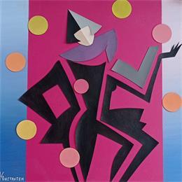 Painting Love circus by Gustavsen Karl | Painting Figurative Cardboard, Gluing, Wood Life style