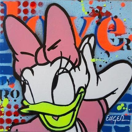 Pintura DAISY LOVE por Euger Philippe | Pintura Pop-art Acrylic, Cardboard, Gluing, Graffiti Pop icons