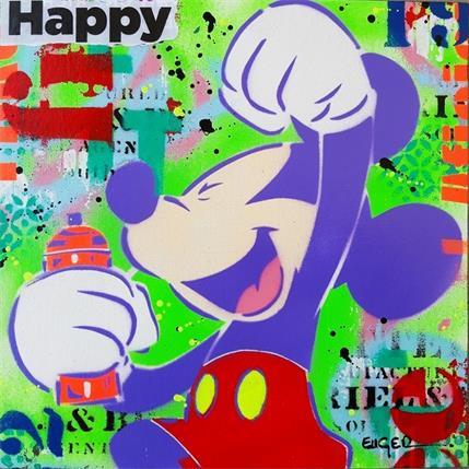 Peinture HAPPY par Euger Philippe | Tableau Pop-art Acrylique, Carton, Collage, Graffiti Icones Pop