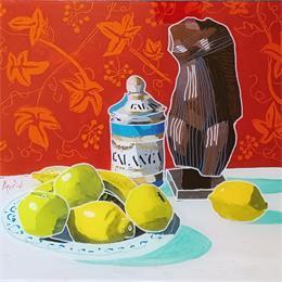 Pintura Nefertiti aux citrons por Auriol Philippe | Pintura Pop-art Acrylic, Plexiglass, Posca Still-life