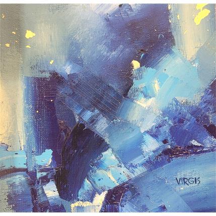 Peinture White Moon par Virgis | Tableau Abstrait Huile minimaliste