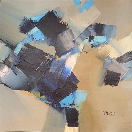 Peinture Blue spot walks par Virgis | Tableau Abstrait Huile minimaliste