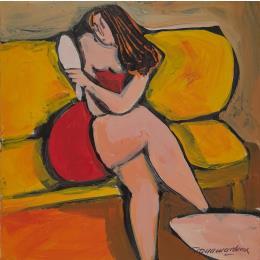 Pintura Le miroir #2 por Signamarcheix Bernard | Pintura Figurative Acrylic, Ink Life style