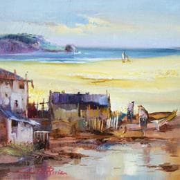 Pintura Casas Antiguas por Cabello Ruiz Jose | Pintura Figurative Oil Landscapes