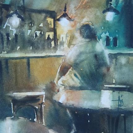 Peinture Il semblait attendre quelqu'un  par Abbatucci Violaine | Tableau Figuratif Aquarelle scènes de vie