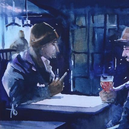 Painting Rendez-vous secret  by Abbatucci Violaine | Painting Figurative Watercolor Life style