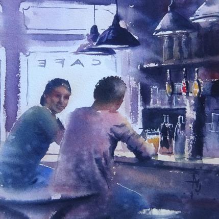 Peinture Un ami bienveillant  par Abbatucci Violaine | Tableau Figuratif Aquarelle scènes de vie