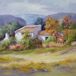 Pintura Casa de pastor por Cabello Ruiz Jose | Pintura Figurative Oil Landscapes