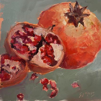 Painting GRENADES ENCORE by Morales Géraldine | Painting Figurative Acrylic, Oil Still-life