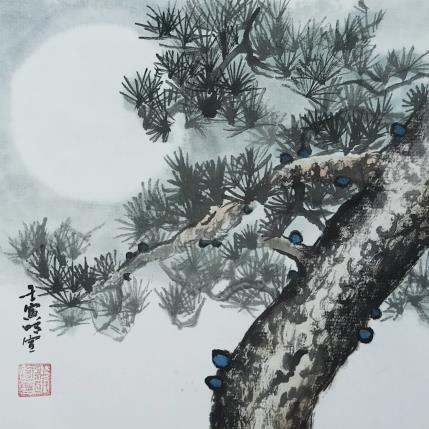 Peinture Pinetree par Du Mingxuan | Tableau Figuratif Aquarelle, Encre Nature, Paysages