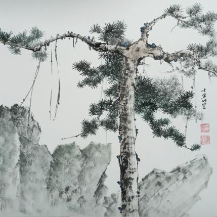 Peinture Strange pinetree par Du Mingxuan | Tableau Figuratif Aquarelle, Encre Nature, Paysages