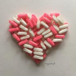 Peinture love sick par Marjot Emily Jane  | Tableau Matiérisme Minimaliste