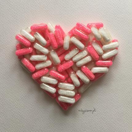 Peinture love sick par Marjot Emily Jane  | Tableau Matiérisme Minimaliste