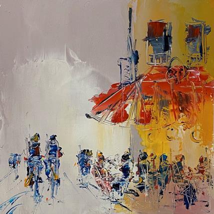 Peinture Terrasse de café par Raffin Christian | Tableau Figuratif Huile Scènes de vie