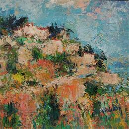 Painting Oppede le Vieux dans le Lubéron by Vaudron | Painting Figurative Gouache, Watercolor Landscapes, Pop icons