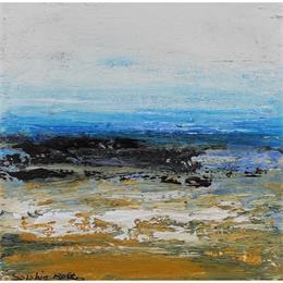 Peinture Azur par Rocco Sophie | Tableau Art Singulier Acrylique, Carton, Collage, Sable Marine