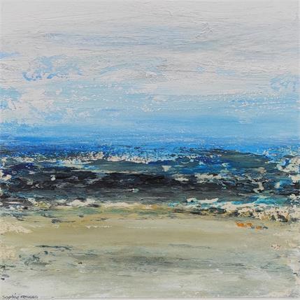 Peinture Sable Jaune par Rocco Sophie | Tableau Art Singulier Acrylique, Carton, Collage, Sable Marine, Paysages