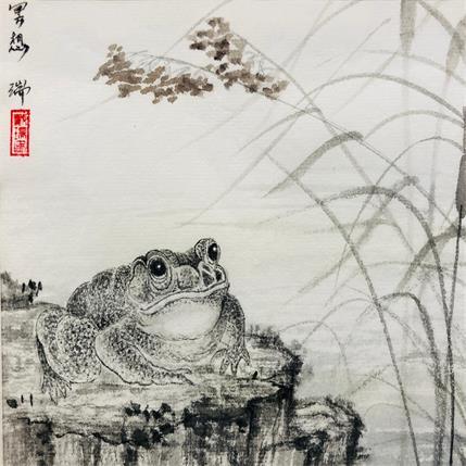 Peinture Méditation par Amblard Rui | Tableau Figuratif Aquarelle animaux, Paysages, scènes de vie