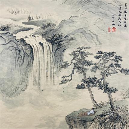 Peinture A front of the spectacular waterfall , you get relax , feeling like a genius away from the hectic world. par Amblard Rui | Tableau  Aquarelle